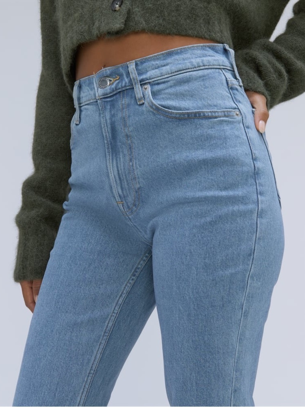 NWT Everlane The Original Cheeky Jean Stone-Washed Sky, High Rise, Straight, 24 - Picture 3 of 16